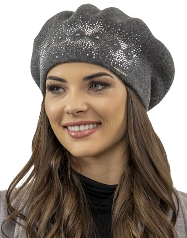 VIVISENCE Damen Baskenmütze Winter Herbst Warme Barette Wolle Elegante Stil 7050