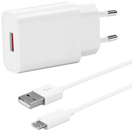 Schnell Ladegerät USB Netzteil für Samsung Galaxy S7/A10/S6/J7/J3/J5/S4/A6,Note 5/4,Xiaomi Redmi 12C/9C/9A/A2/A1/S2/7A/6A,mit Micro USB Ladekabel 1.5m