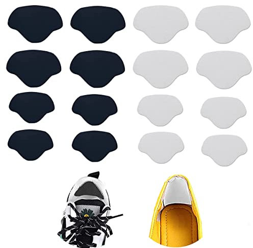 SUpoetry 8 Paia Riparazione Scarpe Ginnastica, Cuscinetti Autoadesive Tallone Scarpe, Protezioni per Tallone Riparazione per S-carpe Ginnastica S-carpe Stoffa S-carpePelle Tacchi Alti (Nere + Bianche)
