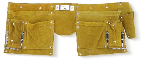 Werkzeuggürtel für Gartenwerkzeug, Leder Werkzeug Gürteltasche, Mehrere Taschen Lagerung Veranstalter Portable Kleinteile Schürze für Elektriker, Zimmerleute, Verstellbare Taille Hammer Loop