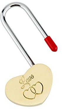VerRich Love Lock 3.5 50mm Single Heart Lock Wish Lock Everlasting Love for Lovers Wedding,Valentines,Anniversary,Travel(NO Key)