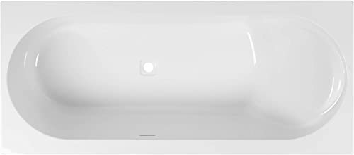 Ben Cenelio Design Badewanne 180x80x65 cm - Rechts - Glänzend Weiß - inklusive Abfluss - Eingebaute Badewanne - Acryl - Spa, für 2 Personen - Einbau Badewannen