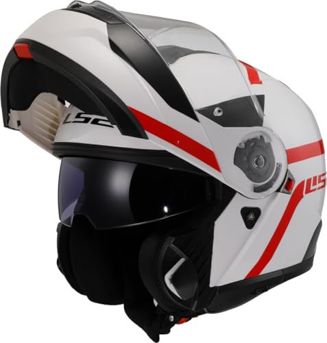 LS2, Klapphelme motorrad STROBE II AUTOX white red, XXL