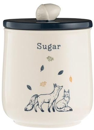 Price & Kensington Sugar Canister Ceramic Woodland Decorated Airtight Lid Jar Storage 1L Container