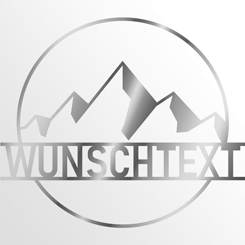 INDIGOS UG - Türschild - Schilder selbst gestalten - Aluverbundplatte - Berge - edel - 30 cm - Wunschname - Namensschild - Schild personalisiert - Schild für Familie, Freunde, Geschenk