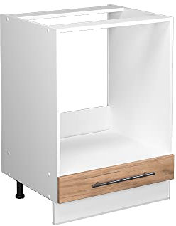 Vicco Herdumbauschrank Fame-Line, Goldkraft Eiche/Weiß, 60 cm, AP Marmor