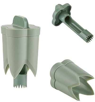 2-in-1 Obst Pfeffer Entkerner Pfefferentkerner Samenentferner Werkzeug Quick Core Pfeffer Entkerner Chili Entkerner Obst & Gemüse Quick Corer und Höhle Werkzeuge (Grün)