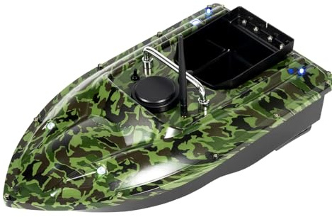 Futterboot,500m RC Wireless Fishing Bait Boat Led Hook Post Boat Dual Motors Fish Finder Fischköder Köderboot Bait Boat Cruise mit Batterien and Fernbedienung,Für Fluss und Meer