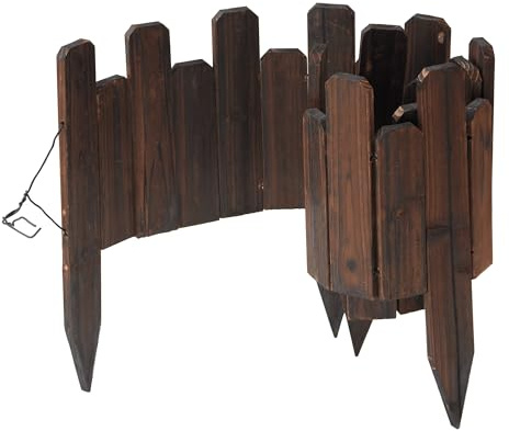 GHWIE Garden Edging Border Garden Fence Wood Fence Border for Yard Patio Path Edging Decorative Landscape Edging Flower Bed Fence,7.87'' H x 48'' L (undulating Heights, 2)