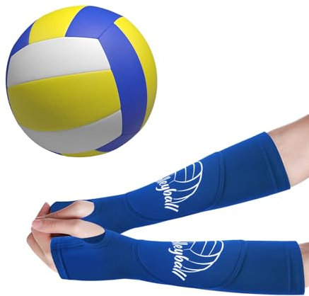 Cleminsta Manchettes de Volleyball Protège-Bras Pour Enfants Femmes Filles - Bracelets de Sport Élastiques Manchettes de Compression Pour Volleyball (Bleu, S/M)