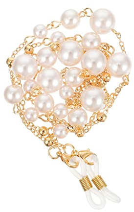 TOGEVAL Kupfer Brillenkette Mit Kunstperlen Leichtes Brillenband Für Damen Glatte Oberfläche Universell Einsetzbar Modisches Accessoire Für Alltag Und Geschenk