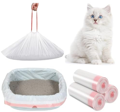 30 XL Katzenklo Beutel mit Zugband,Katzentoilette Einweg Unterlage115x45CM | Selbstreinigende Hygienebeutel für einfachen Wechsel inklusive für Extra Großes Katzenklo