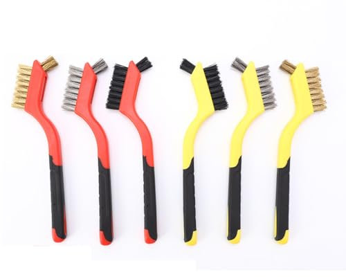 Bafnsiji Mini raspadores de cepillos de Alambre, Juego de cepillos de Alambre, Mini cepillos de Alambre de latón, cerdas de Nailon/latón/Acero Inoxidable, para Limpieza Profunda