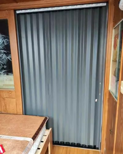 Falttür Abschließbare Falttür für Schlafzimmer, Anpassbare Falttür Aus Aluminiumlegierung für Den Kleiderschrank, Faltbares Graues Faltgitter für Den Kleiderschrank, Hardware Enthalten(26x40in(66x101c
