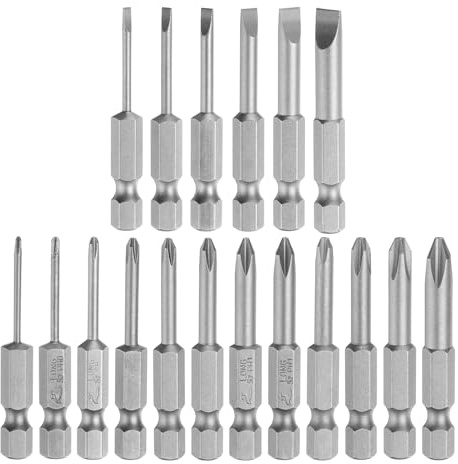 QUARKZMAN Juego de 18 Piezas de Puntas de Destornillador Ranurado Phillips Sl2-6 Ph00(1.6) Ph0(2.0/2.5) Ph1(3.0-5.0) Ph2(4.0-6.0) de Acero S2 con Vástago Hexagonal 1/4 Longitud 2 Pulgadas