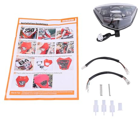 iSpchen Motorrad Scheinwerfer LED Scheinwerfer für DRL Scheinwerfer mit Fernlicht Abblendlicht Flash Kompatibel für Husaberg FE für Husaberg FS für Husaberg TE Universal Zusatzscheinwerfer Motorrad