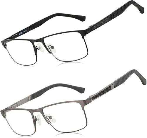ZENOTTIC Blaulichtfilter Brille Herren,Lesebrille Metallgestell Blendfreies Sport Computerbrille