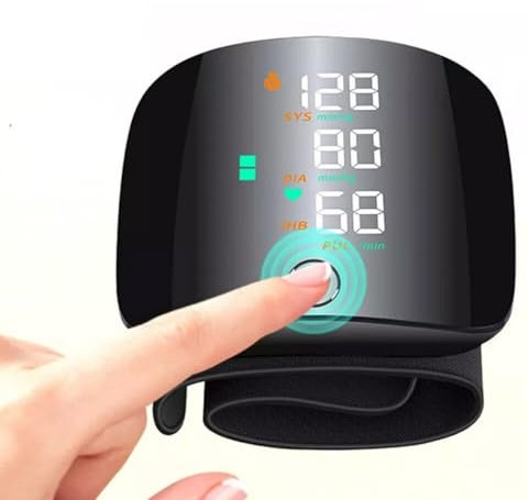 FiTspi Wrist Accurate Automatic Blood Pressure Monitors, Portable Large LCD Display BP Monitor, Adjustable Wrist Cuff with Memory Function for Home & Travel Use