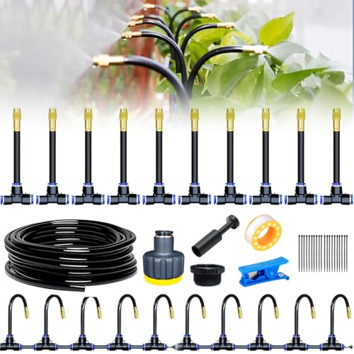 360° Curved Garden Automatic Irrigation System, Bewässerungssystem Garten, Greenhouse Pflanzen, Hochbeet Bewässerung Tropfbewässerung für Landschaft, Flower Bed und Terrasse Pflanzen (10m)