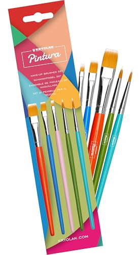 Kryolan Pintura Pinselset – 5-teilig, vegan & ideal für Face- & Bodypainting mit Wasserfarben