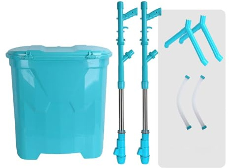 SZLIFE Spandiconcime granulare per Trasporto Posteriore, Strumento Manuale per la fertilizzazione, spandiconcime con Secchio per Zaino Leggero da 25 Litri, Style D