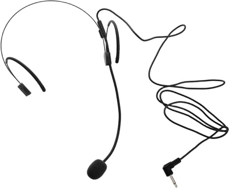 Gatuida Sprachverstärker Headset Mikrofon Kabelgebunden Kondensatormikrofon mit Ohrbügel Leichtes Präsentationsmikrofon für Lehrer und Reiseleiter Schwarzes PVC Eisen Design