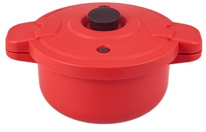 Olla a presión de microondas de silicona de 2,3 L, vaporizador para arroz, verduras, pasta - Olla expresa 27,5 x 14 cm, sin BPA, apta para lavavajillas - Accesorio de cocina rápida