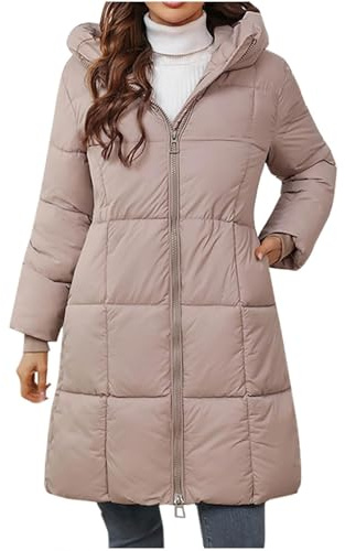 Manteaux Femme Automne Chauffant Grande Taille avec Doudoune Chaude Elegant Capuche Froid Hiver Parka Matelassée Duvet Hiver Femme Chic Winter Doudoune XL