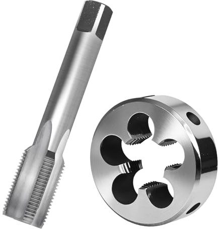 Gewindeschneid und Gewindeschneideisen M18 X 1,5mm, HSS Metric Gewindebohrer Außengewindeschneider Set, M18 Rechtsgewinde Feingewinde Schneider und Schneideisen