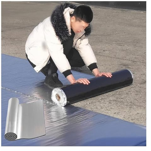 Dachdecker Reparaturband,Bitumen Aluband,Bitumenband Alu Reparaturband,Wasserdichtes Isolierung UV-beständige Schutzfolie,Durchtrittsicher und wasserdicht(THK1.2mm/W1*L7m)