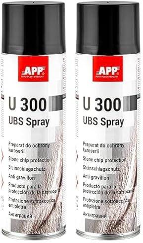 App U300 UBS Spray Protector de Bajos del Coche | Pintura antigravilla Coche en Spray | Protección de Bajos antigravilla, anticorrosión y antiruido | Spray antigravilla Negro | 500 ml | Negro