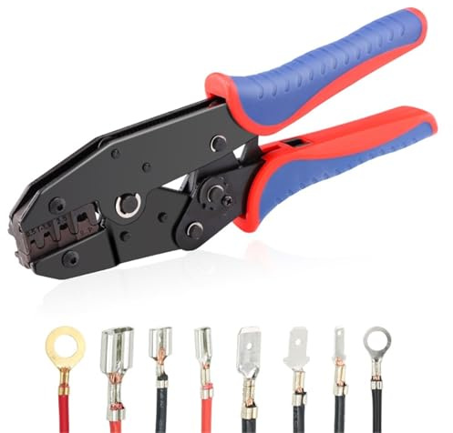 YF-04B Ratcheting Crimping Pliers | For Non-Insulated Open Barrel Terminals 20-10AWG (0.5-6mm²) (YF-04B 800H)