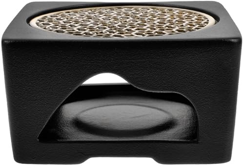 NUOBESTY Vintage Ceramic Tea Light Warmer Base Metal Heater Plate, Japanese Style Hollow Teapot Heater for Home Tea Brewing and Warming