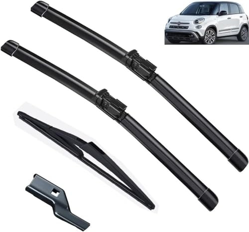 Window Wiper Blade Set for Fiat 500L 2012-2020 26+15+11in， Automotive Front Rear Windshield Windscreen Car Wiper Arm All-Weather Performance