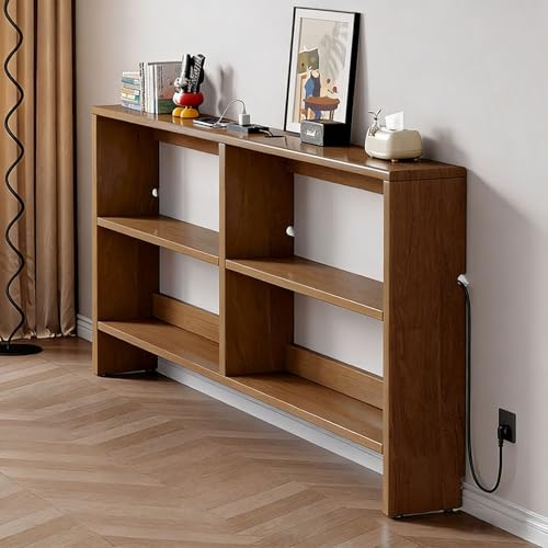 yurstcggh Mesa de Consola Estrecha,Mesa de Entrada Recibidor Madera Maciza,Aprovecha los Huecos para Almacenamiento,Ideal para Espacios pequeños,entradas,pasillos y Lugares similares 150×15×86cm