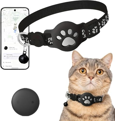 Générique Collier GPS Chat, 2026 Nouveau Traceur GPS Chat Tracker, sans Carte SIM, sans Abonnement Mensuel, Localisation Temps Réel, Imperméable et Durable (Noir)
