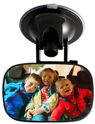 Miroir de voiture pour, verre rotatif à 360 degrés, rétroviseur large orienté l'arrière pour banquette arrière et sièges, conception en matériau incassable, accessoire automobile avec ins