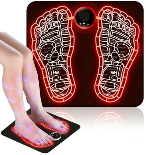 EMS Masajeador,Masajeador de Pies Eléctrico,8 modos,19 niveles de intensidad,Aliviar Dolor Cansadas Mejorar la Circulación Sanguínea，alivia la rigidez