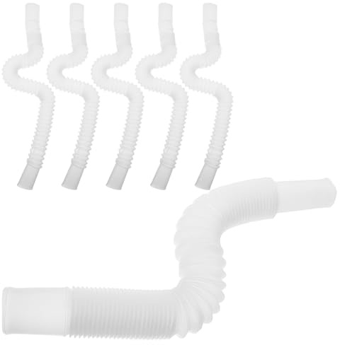 LIGIGWASH 6 Pezzi Tubo di Scarico Flessibile in Pvc per Lavatesta Bianco, Leggero e Portatile, per Post Parto e Lavaggio Chioma a Letto