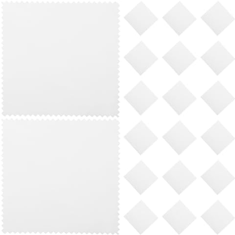 HOUDERCO Paños de microfibra para limpiar joyas y gafas 50 piezas 3.14x3.14 pulgadas gamuza white multiusos para pantallas portátil y fácil mantenimiento