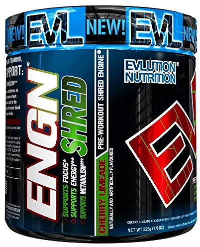Evlution Nutrition ENGN Shred Pre Workout Thermogenic Fat Burner Powder, Energy, Weight Loss, 30 Servings (Cherry Limeade)