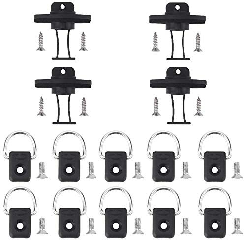 Yundxi 10pcs/Pack Kanu Kajak D Ring Outfitting Fishing Rigging Bungee Kit + 4 Stück Packung Lenzstöpsel Lenzstopfen Set Bootsport Zubehör - Für Boot Kanu Kajak