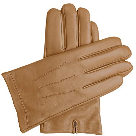Downholme Klassische Lederhandschuhe mit Innenfutter aus Kaschmir für Herren