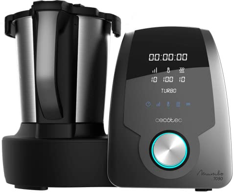 Cecotec Robot de Cocina Multifunción Mambo 7090. Capacidad 3.3L, Temperatura hasta 120ºC, Selección Grado a Grado, 10 Velocidades, Programable hasta 12h, Jarra Apta Lavavajillas, 30 Funciones, 1700W.