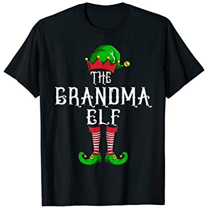Grandma Elf Matching Family Group Christmas Gift Pajama T-Shirt