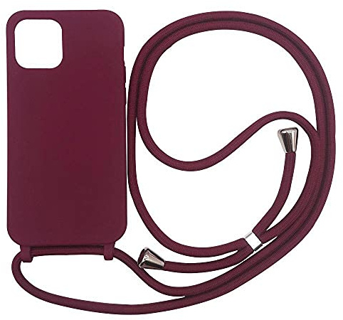 Ququcheng Kompatibel mit iPhone 11 Pro Hülle,Handykette Hülle Silikon Seil Necklace Handyhülle mit Kordel Tasche TPU Bumper Schutzhülle für iPhone 11 Pro-Rot