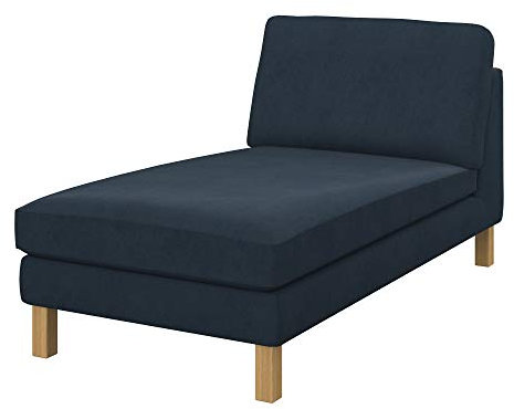 Soferia Überzug Kompatibel Mit KARLSTAD Sofasitzbezug Sitzkissenbezug Chaiselongue-Bezug Husse Cover Einfache Reinigung Allergiefrei Wasserabweisend Majestic Velvet Navy Blau