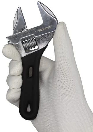 BOOSDEN Verstellbarer Schraubenschlüssel, Rohrzange, Rollgabelschlüssel mit Kurzem Griff 165mm, Weit öffnender Einmaulschlüssel mit 40mm breiter Maulöffnung für Klempnerarbeiten Hauswartung