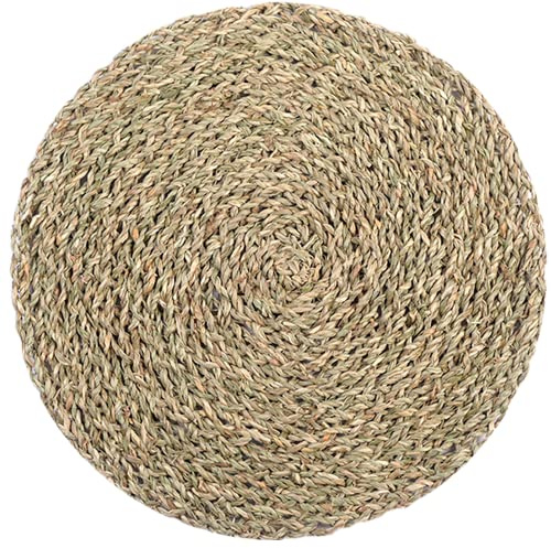 Round Placemats Set Of 6, Table Mats, Rattan Chargers For Dinner Plates, Seagrass Place Mats, Woven Placemats, Wicker Chargers For Dinner Plates, Manteles Individuales De Mesa, Diameter 13.4 In