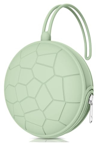 Smlpuame Silikon Schnullerbox Mädchen Junge,BPA-Freiem Silikon Schnullerhalter Aufbewahrung für 2 Schnuller,Wasserdicht Schnullerhalter Schnullerbox für Wickelrucksack(Minze)